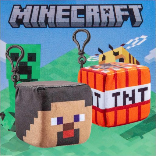 Minecraft gyerek kulcstartó plüss figurával 8cm 