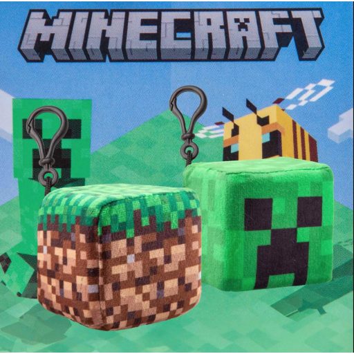 Minecraft gyerek kulcstartó plüss figurával 8cm 