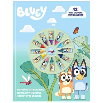 Bluey gyerek  füzet 12 db zsírkrétával 