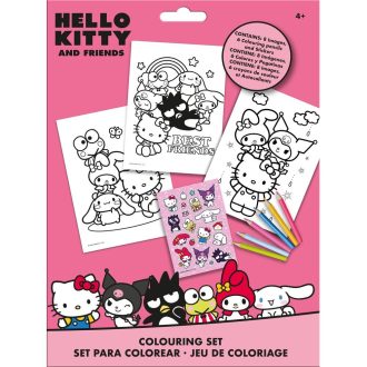 Hello Kitty gyerek színező csomag matricával 
