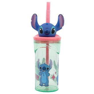 Stitch gyerek 3D-s szívószálas pohár 360ml