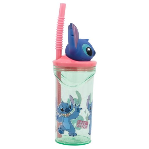 Stitch gyerek 3D-s szívószálas pohár 360ml