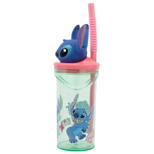 Stitch gyerek 3D-s szívószálas pohár 360ml