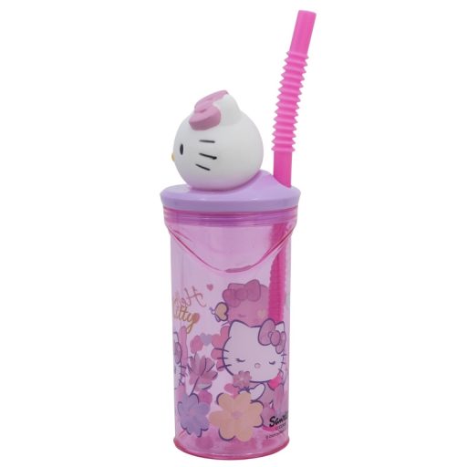 Hello Kitty  gyerek 3D-s szívószálas pohár 360ml
