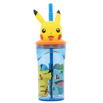 Pokémon gyerek 3D-s szívószálas pohár 360ml