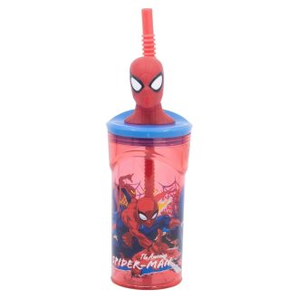 Pókemberes gyerek 3D-s szívószálas pohár 360ml