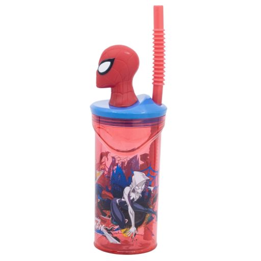 Pókemberes gyerek 3D-s szívószálas pohár 360ml