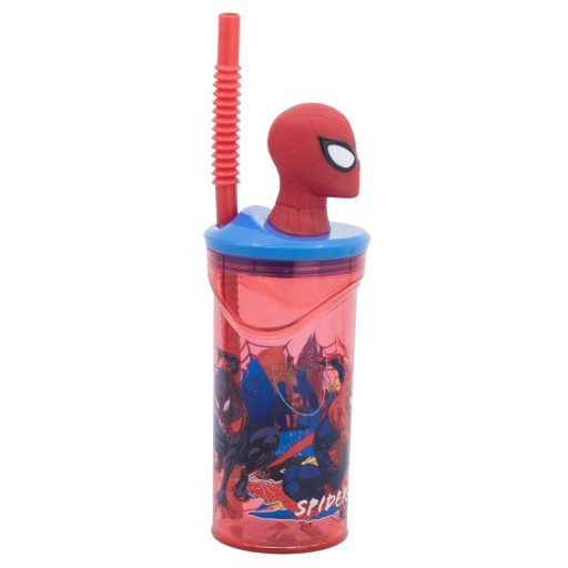 Pókemberes gyerek 3D-s szívószálas pohár 360ml