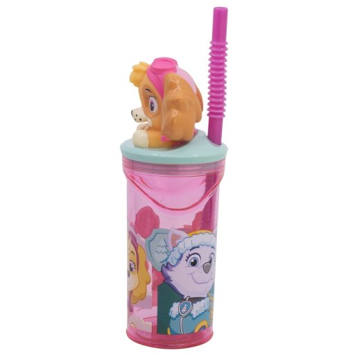 Mancs Őrjárat gyerek 3D-s szívószálas pohár 360ml