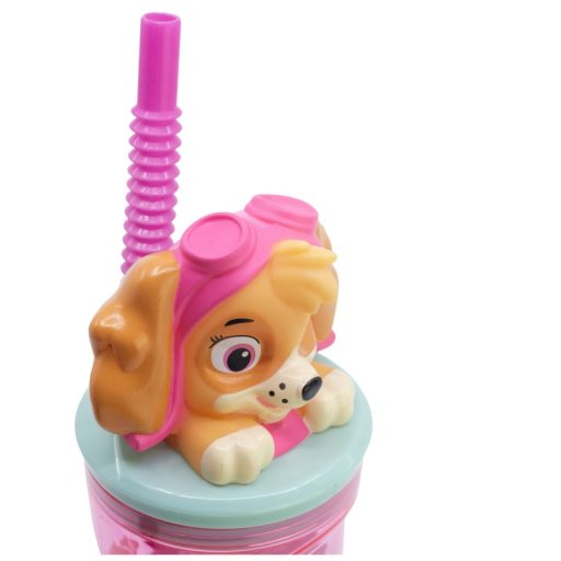 Mancs Őrjárat gyerek 3D-s szívószálas pohár 360ml