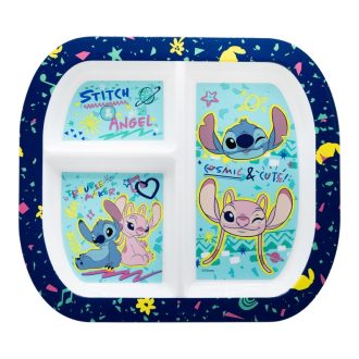 Stitch gyerek osztott négyszög alakú tányér 