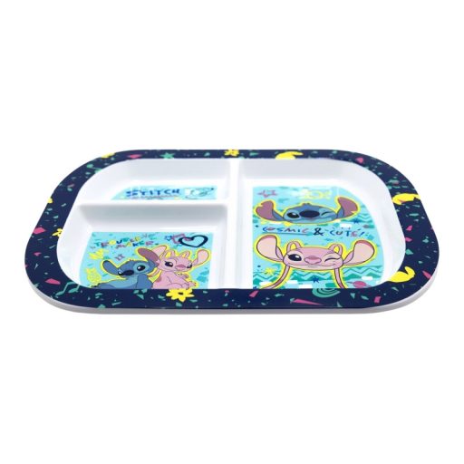 Stitch gyerek osztott négyszög alakú tányér 