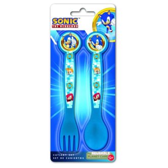 Sonic gyerek 2db-os evőeszköz szett