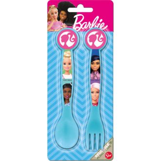 Barbie gyerek 2db-os evőeszköz szett