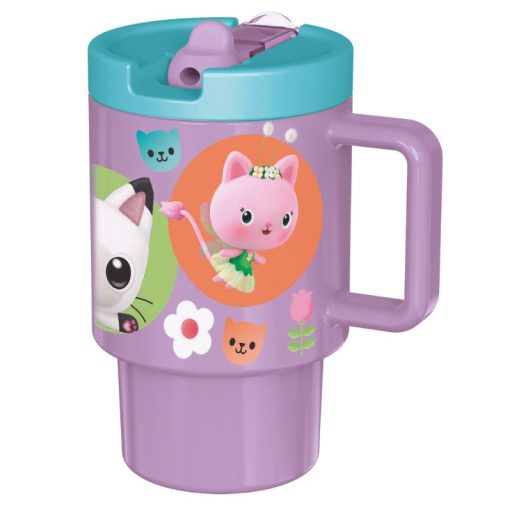 Mancs Őrjárat gyerek műanyag bögre zárható szívószállal