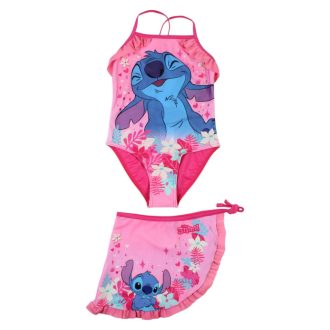   Stitch gyerek lány egyberészes fürdőruha szett szoknyával 