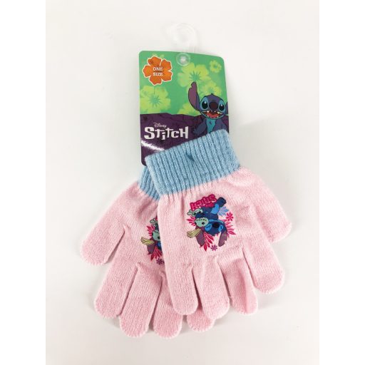 Stitch gyerek kislány kötött ötujjas kesztyű