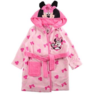 Minnie gyerek korall fürdőköpeny kapucnival 