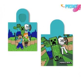 Minecraft children boy cotton poncho