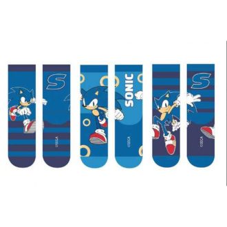 Sonic gyerek fiú zokni 3db-os csomagolásban