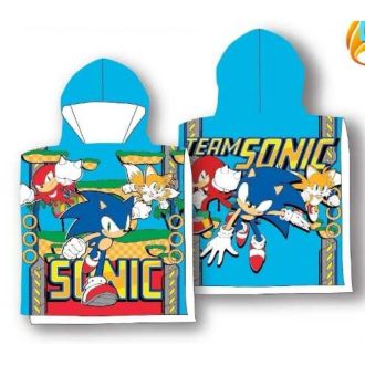 Sonic gyerek fiú pamut poncsó